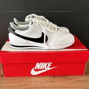 Nike Classic White and Black Cortez Sneakers